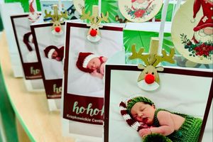 Kartki świąteczne z niemowlętami.