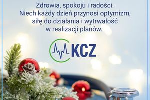 Życzenia świąteczne z motywem dekoracyjnym.