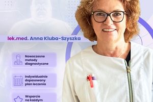 Lekarz w białym fartuchu.