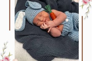 Noworodek przebrany za królika.