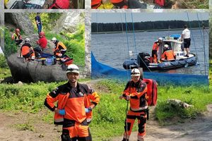 Ratownicy na akcji ratunkowej.