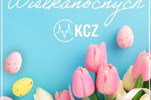 Wielkanocne kwiaty i pisanki.